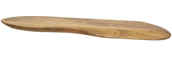 Wandregal Yore aus massivem Akazienholz, organisches Design mit Baumkante, Braun, 90 cm