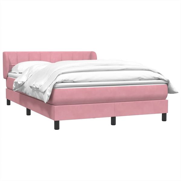 vidaXL Boxspringbett mit Matratze Rosa 160x220 cm Samt 3317576 Bild 3