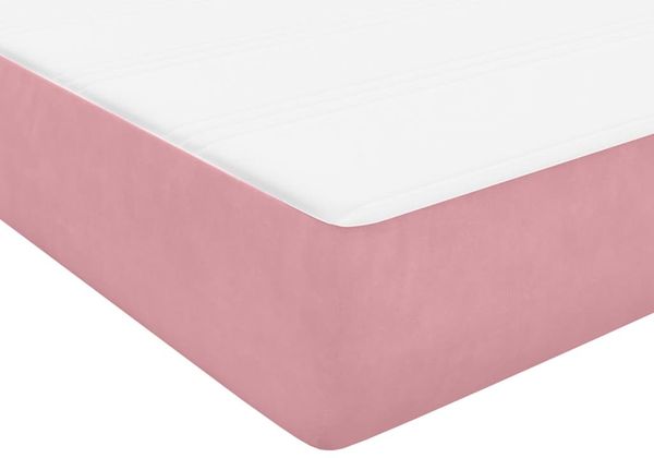 vidaXL Boxspringbett mit Matratze Rosa 160x220 cm Samt 3317576 Bild 9