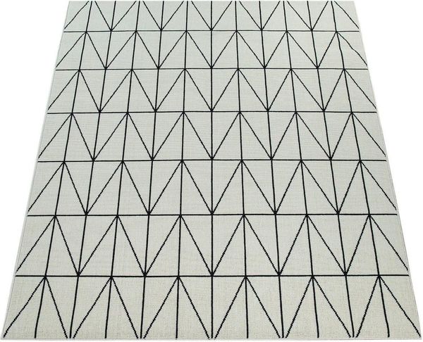 Paco Home Teppich Brugge 224, rechteckig, Höhe: 4 mm, Flachgewebe, modernes gemetrisches Muster, In- und Outdoor geeignet