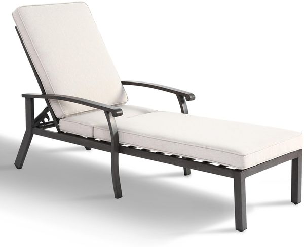 LVHOM Luxus Sonnenliegen 1 St, Verstellbare Aluminium-Liege mit Kissen, Gartenliege Rostfrei/wasserfest, 60 x 183 x 39 cm