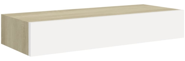 vidaXL Wandmontiertes Schubladenregal Eiche und Weiß 60 x 23,5 x 10 cm MDF 330263
