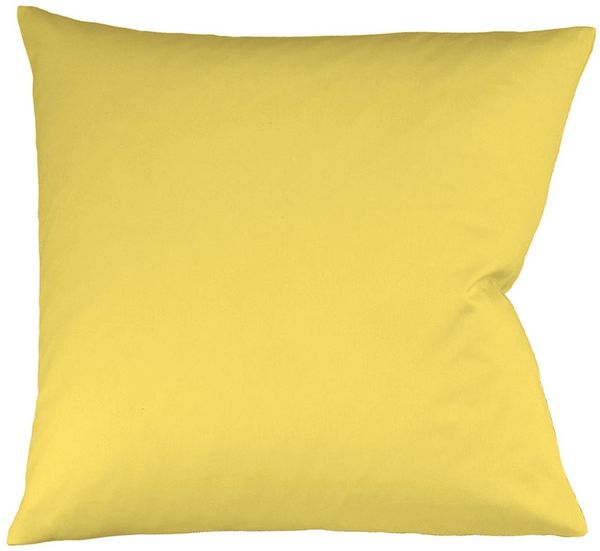 Fleuresse Mako-Satin Kissenbezug Bezug 80x80 cm uni mit RV 2006 gelb