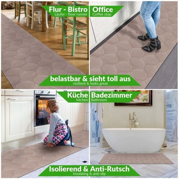 ANRO Küchenläufer Premium BAKER Läufer Küchenteppich Teppich Textil, Eckig, Höhe: 3 mm, Velour Bild 4