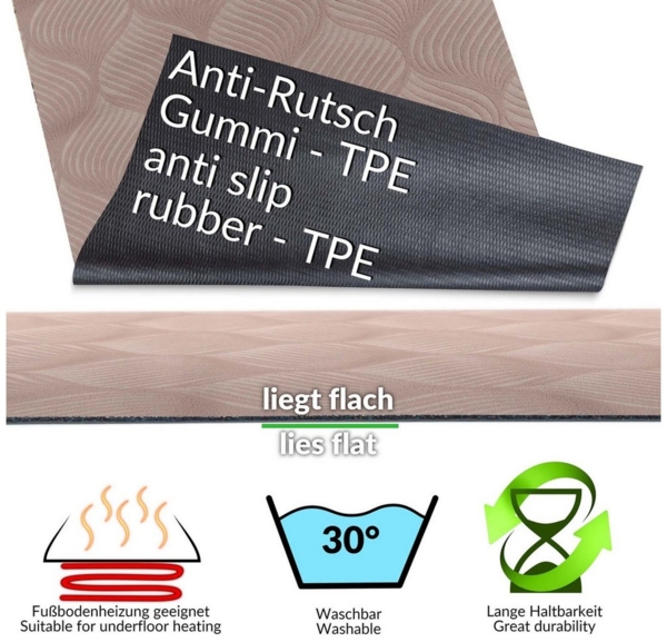 ANRO Küchenläufer Premium BAKER Läufer Küchenteppich Teppich Textil, Eckig, Höhe: 3 mm, Velour Bild 2