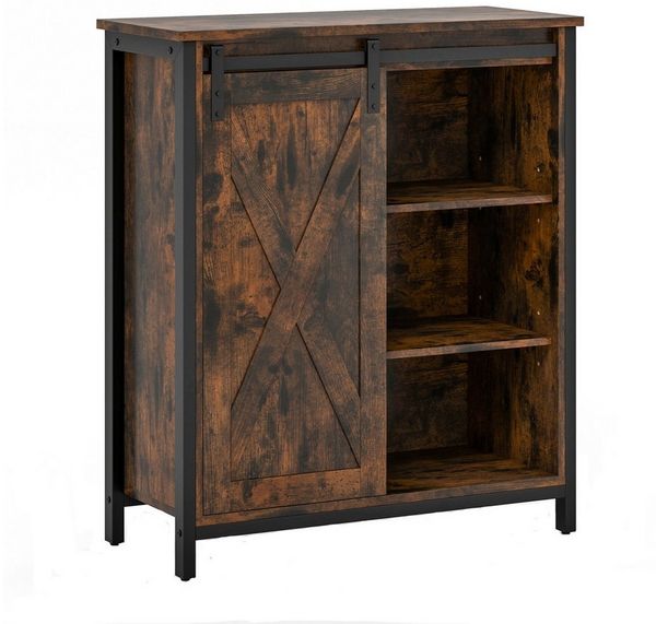 KOMFOTTEU Sideboard, mit Schiebetür & verstellbare Ablagen