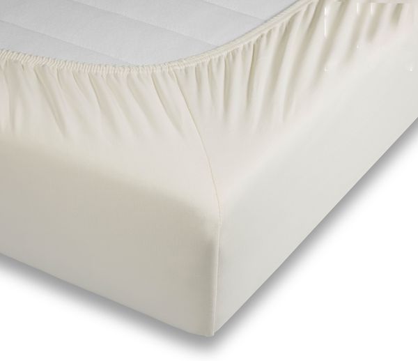 Traumhaft gut schlafen, Spannbettlaken aus Baumwolle, hohe Flexibilität dank 5%, Natur 200-210x180-220