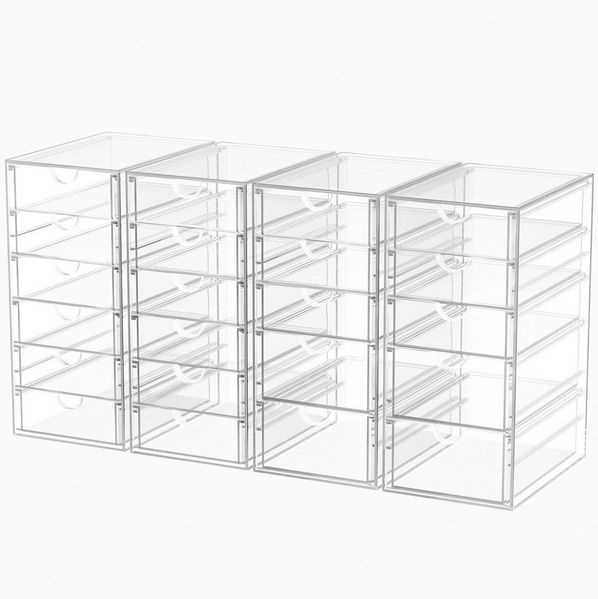 POPOLIC Make-Up Organizer Make-Up Organizer Kosmetikorganizer mit 7/16/19/22/30 Schubladen, Schubladenbox, 22-tlg, Aufbewahrungsbox mit Schubladen, Schreibtischorganizer mit Schubladen