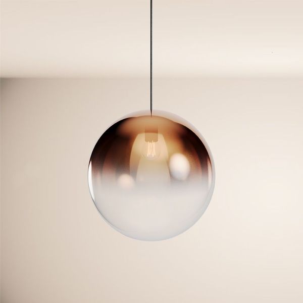 s.luce Orb Glaskugel Galerieleuchte 500cm Aufhängung Schwarz Kupfer Verlauf Ø 40cm