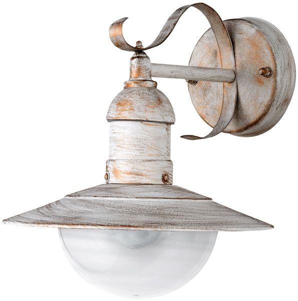 Wandleuchte, IP44, Landhausstil, weiß, gold, H 25,6cm