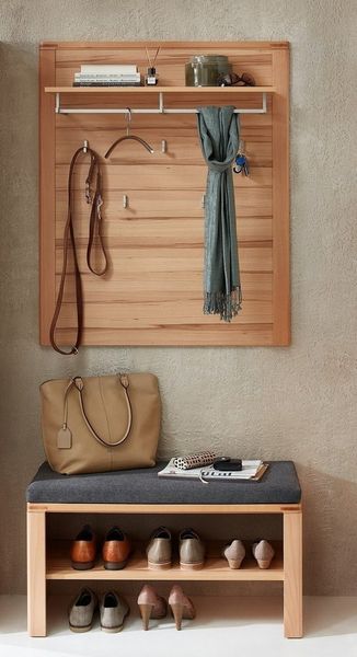Innostyle Garderoben-Set (2-teilig) in Kernbuche, teilmassiv - 90x158x40cm (B/H/T), (2-teilig)