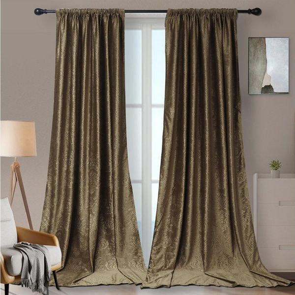 Rosnek Vorhang Luxus, Marokko Crushed Samt, für Schlafzimmer Wohnzimmer Deko (2 St), H×B:183×132,213×132,244×132