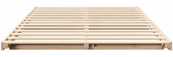 vidaXL Bettrahmen Braun 135 x 190 cm Massives Kiefernholz 873079 Bild 5