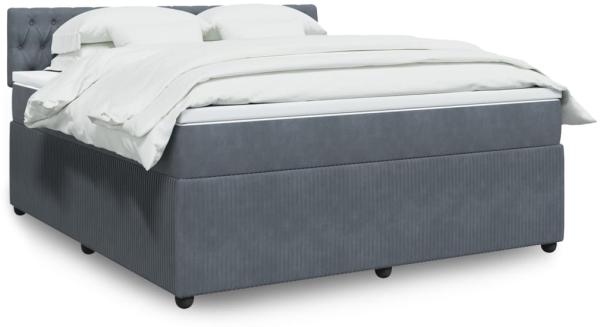 vidaXL Boxspringbett mit Matratze Dunkelgrau 180x200 cm Samt 3287813