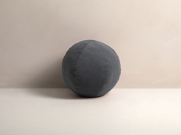 Micadoni Kissen Ball Samt Grau
