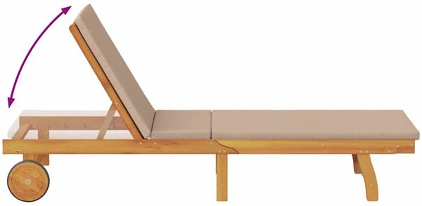 vidaXL Sonnenliege mit Kissen Taupe Massivholz Akazie 3407702 Bild 10