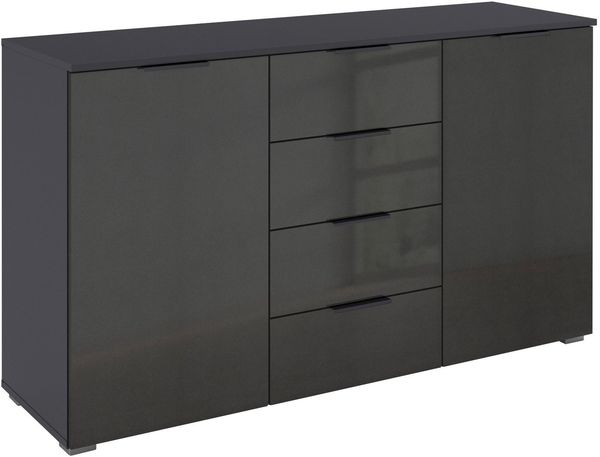 OTTO home Kombikommode Sideboard Schubladenkommode AGORDO mit Dekor- oder Hochglanzfront (in zwei Griff-Farben, Breite 120 cm), vier große Schubladen, mit insgesamt 4 Einlegeböden MADE IN GERMANY