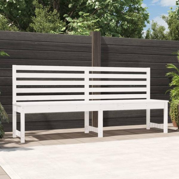 vidaXL Gartenbank Weiß 201,5 cm Massivholz Kiefer 824047