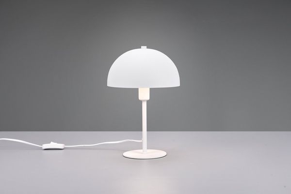 TRIO Leuchten Schreibtischlampe NOLA, Tischlampe Pilzform Höhe 31cm Ø 20cm, exkl 1x E14 Leuchtmittel, Ein-/Ausschalter, Leuchtmittel wechselbar, warmweiß - kaltweiß, Schreibtisch Leuchte Schirm innen gold, Schnurschalter mit 180cm Kabel
