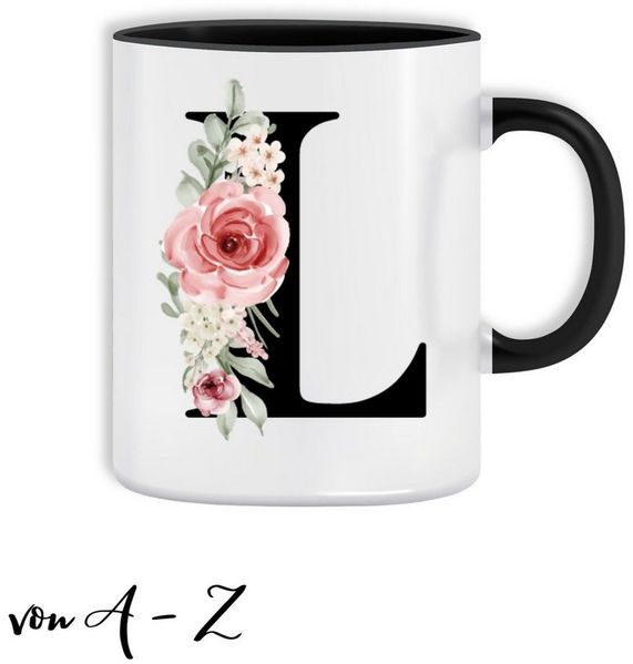 Giftandprint Tasse personalisiert mit Anfangsbuchstabe Monogramm Geburtstag Geschenk Frau, Geschenke für Frauen, Spülmaschinengeeignet, Mit Geschenkbox