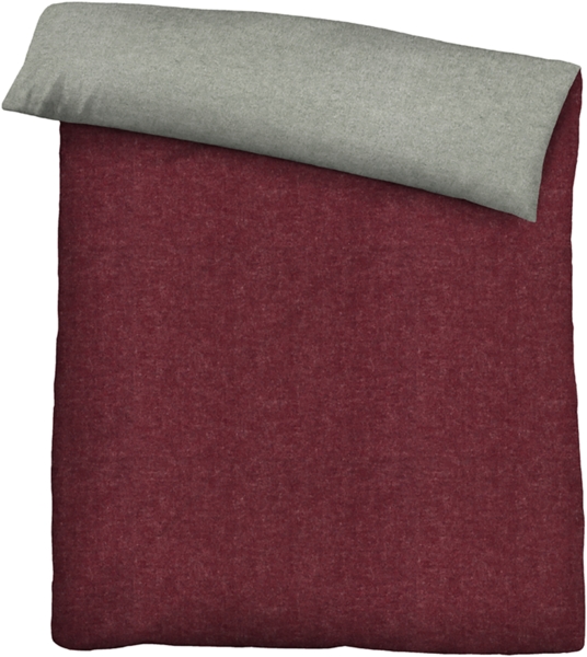 biberna Melange-Flanell Bettwäsche 0840500 MELANGE UNI, burgunder, 1x 155x200 cm + 1x 80x80 cm