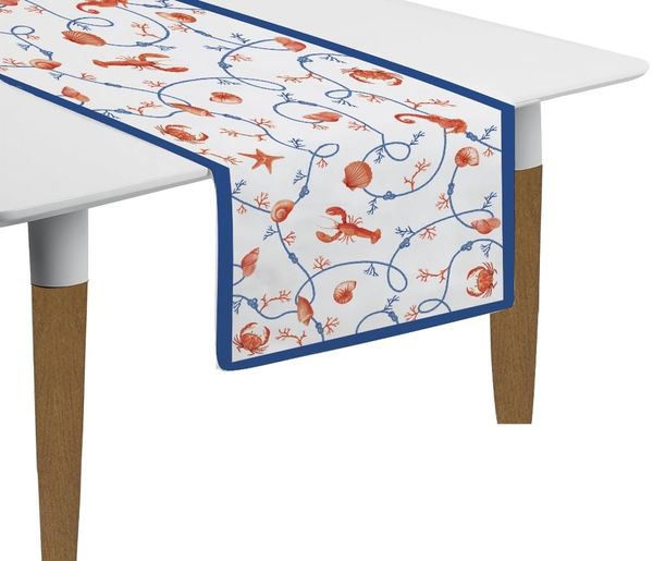 Set mit 2 Tischdecken, 45x140 cm, 100 % Baumwolle, Meeresküste