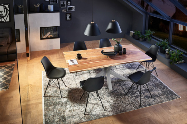 Esstisch Baumkante massiv Akazie natur 160x85 silber FELINA 527183 Bild 3