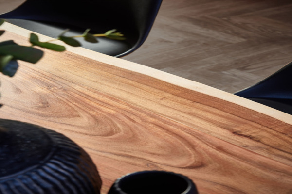 Esstisch Baumkante massiv Akazie natur 160x85 silber FELINA 527183 Bild 7