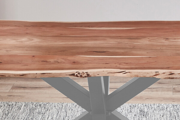 Esstisch Baumkante massiv Akazie natur 160x85 silber FELINA 527183 Bild 6