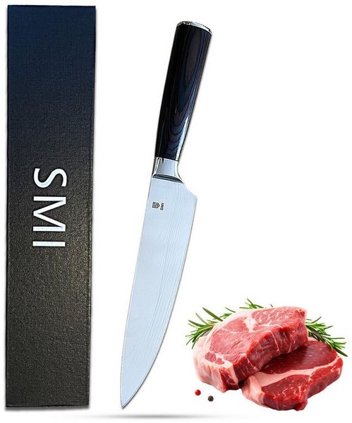 SMI Fleischmesser 8 zoll Küchenmesser Kochmesser Fleischmesser Chef Messer, Pakkaholzgriff