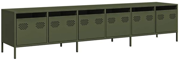 TV-Schrank Lowboard TV Olivgrün 202x39x43,5 cm Kaltgewalzter Stahl d5237e