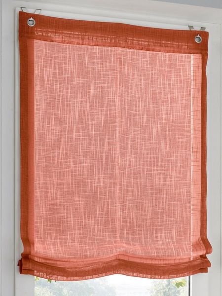 Rollo Raffrollo, heine, halbtransparent, Ösen mit Fensterhaken