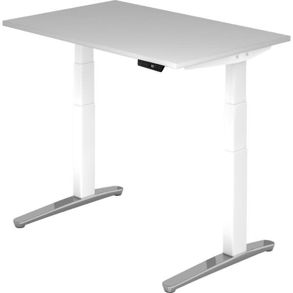 'XBHM12' Sitz-Steh-Schreibtisch elektrisch 120x80 cm Grau/Weiß, poliert