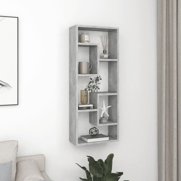 vidaXL Wandregal Betongrau 36x16x90 cm Holzwerkstoff 803015
