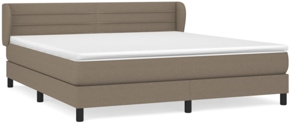 vidaXL Boxspringbett mit Matratze Taupe 160x200 cm Stoff 3126337