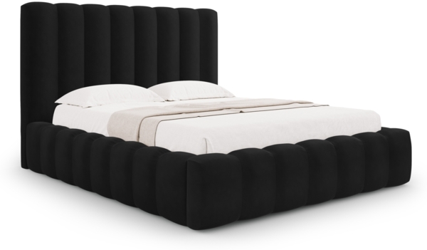 Micadoni Bett Kelp Samt Bluvel Schwarz 180x200