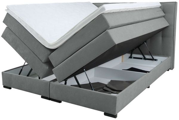 Home affaire Boxspringbett Köln, Doppelbett, Polsterbett, Federkernbett, Komforbett, 160, 180 cm, inkl. Topper, zwei Bettkästen, Taschen-Federkernmatratze, Härtegrad 3 Bild 3