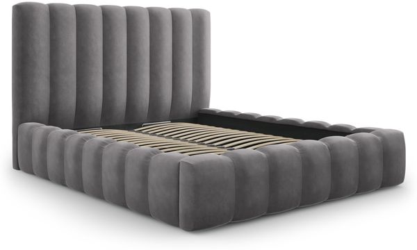 Micadoni Bett Kelp Samt Bluvel Grau 180x200 Bild 2