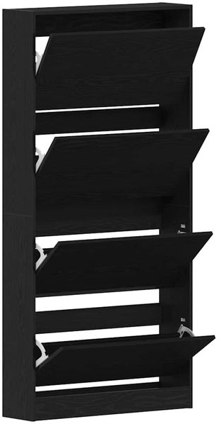vidaXL Schuhschrank mit Regal Schwarz Eichen-Optik 80 x 21 x 163,5 cm 3334027 Bild 5