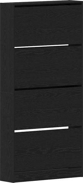 vidaXL Schuhschrank mit Regal Schwarz Eichen-Optik 80 x 21 x 163,5 cm 3334027 Bild 2