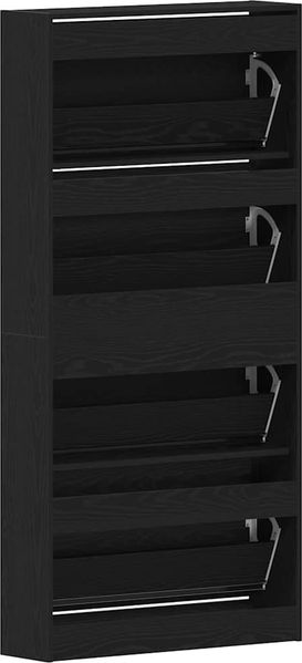 vidaXL Schuhschrank mit Regal Schwarz Eichen-Optik 80 x 21 x 163,5 cm 3334027 Bild 8