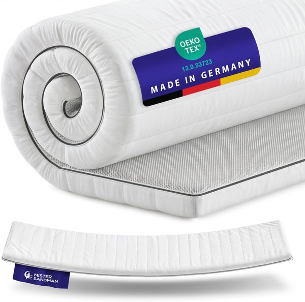 Mister Sandman Ergonomic Komfortschaum Topper 5cm, H2-mittlere Härte, Weiß, 140x190 cm