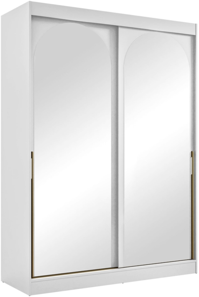 Kleiderschrank Mezzinto 150 (Farbe: Weiß / Weiß + Gold)