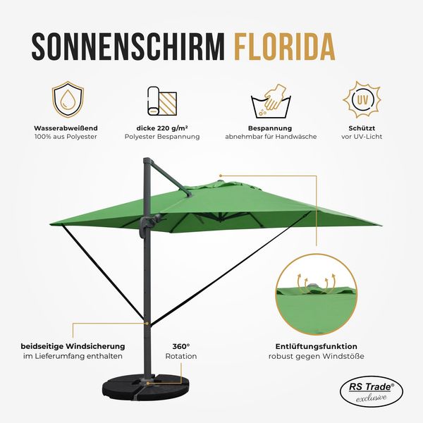 Sonnenschirm grün 3 x 4 Meter