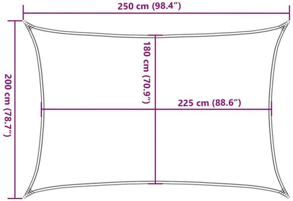 vidaXL Sonnensegel 160 g/m² Rechteckig Hellgrau 2x2,5 m HDPE 4001973 Bild 10