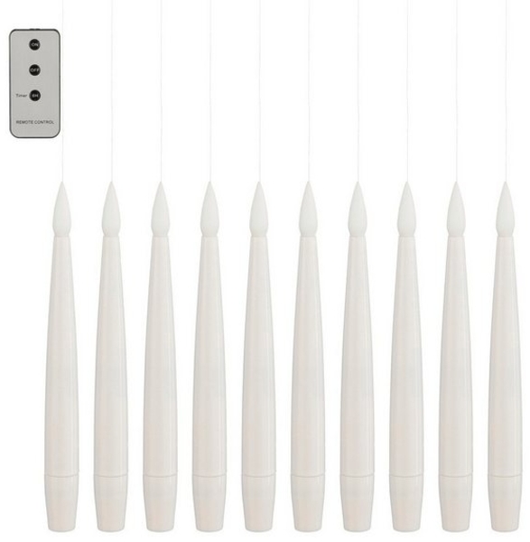 edelman Lichterkette LED Hängekerzen weiß 15,5cm 10 Stück