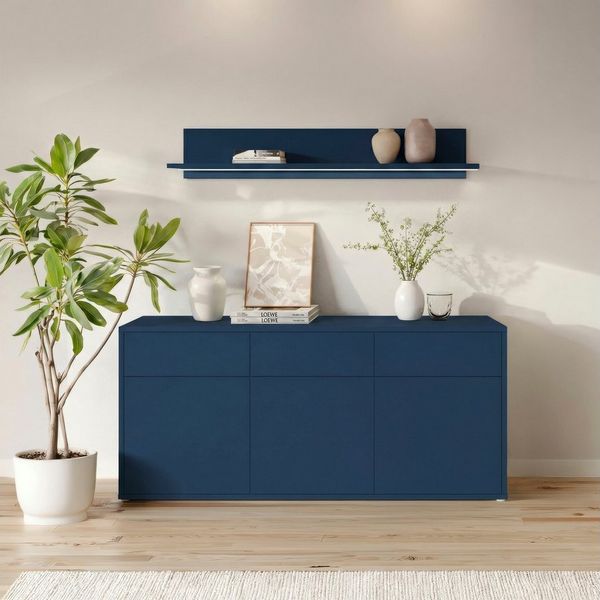 FORTE Sideboard Alice Springs, Sideboard, Breite 184,2 cm, viel Stauraum, Schubkästen mit Vollauszug, Push to open, grifflos