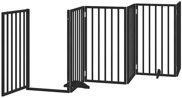 vidaXL 15-tlg. Hundetor mit Tür Faltbar Schwarz 750 cm Pappelholz 3155546 Bild 4