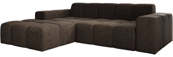 Ecksofa Fogo, Sofa ohne Schlaffuktion, Ecksofa L-Form Veloursstoff, Links Sofa, 245 x 68 x 180 cm, Braun Bild 6