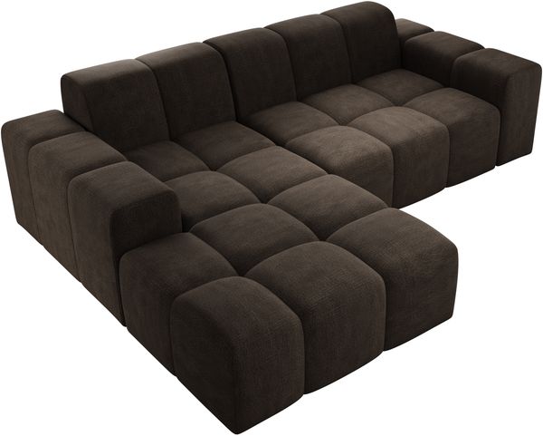 Ecksofa Fogo, Sofa ohne Schlaffuktion, Ecksofa L-Form Veloursstoff, Links Sofa, 245 x 68 x 180 cm, Braun Bild 4